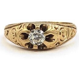 Yellow Gold Ring- Women's