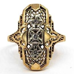 Yellow Gold Ring- Women's