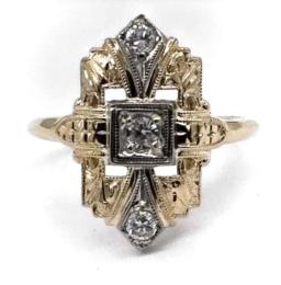 Yellow Gold Ring- Women's