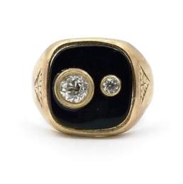 Yellow Gold Ring - Men's