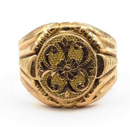 Yellow Gold Ring - Men's
