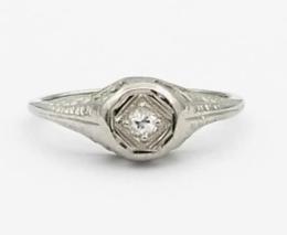 White Gold Ring - Women's